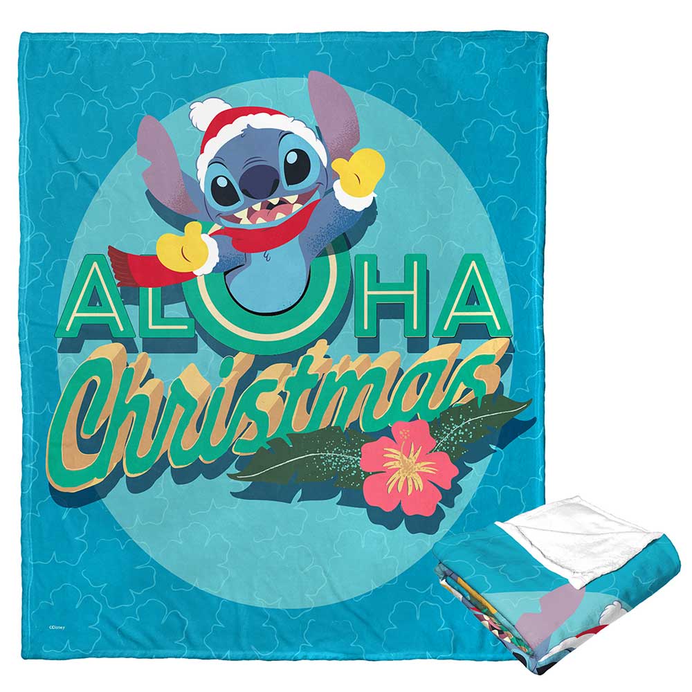 Disney Lilo and Stitch Festive Aloha Silk Touch Throw Blanket 50x60 Inches