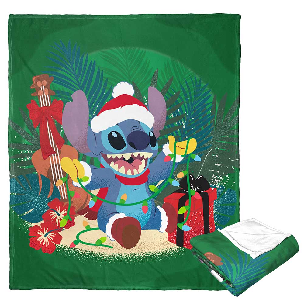 Disney Lilo and Stitch Hawaiian Holiday Silk Touch Throw Blanket 50x60 Inches