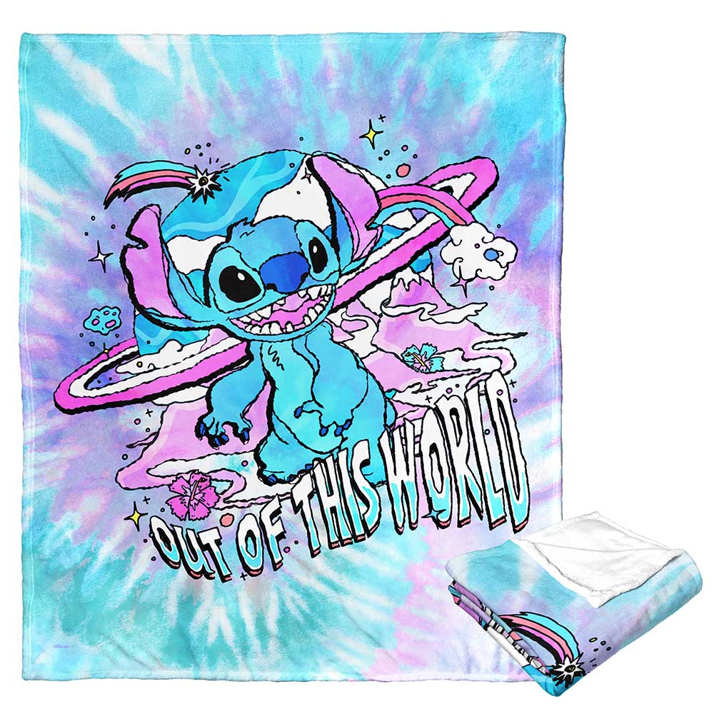 Disney Lilo and Stitch Hippie Stitch Silk Touch Throw Blanket 50x60 Inches