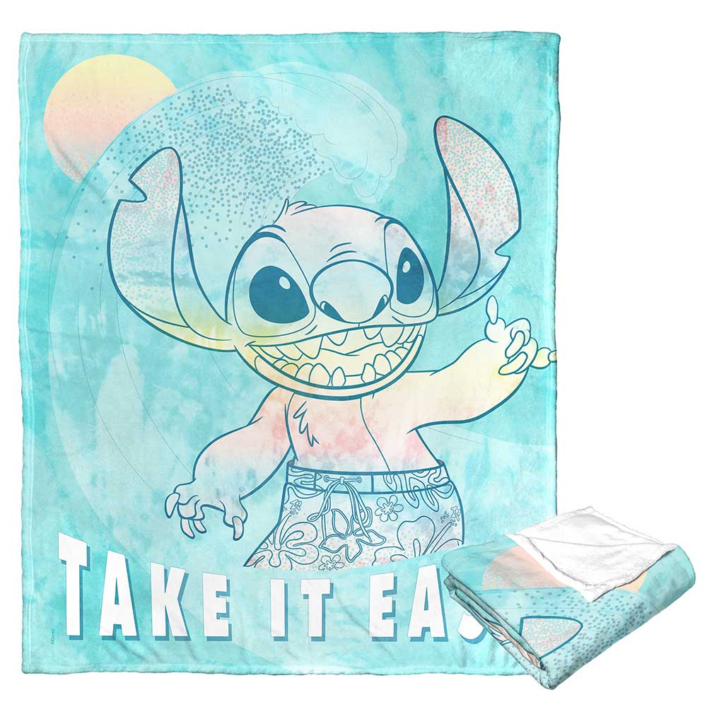 Disney Lilo and Stitch Laid Back Stitch Silk Touch Throw Blanket 50x60 Inches