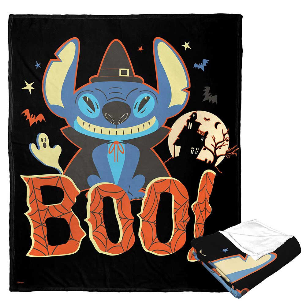 Disney Lilo and Stitch Witch Stitch Boo Silk Touch Throw Blanket 50x60 Inches