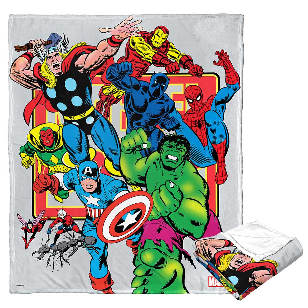 Marvel Comics Comic Run Silk Touch Throw Blanket 50x60 Inches