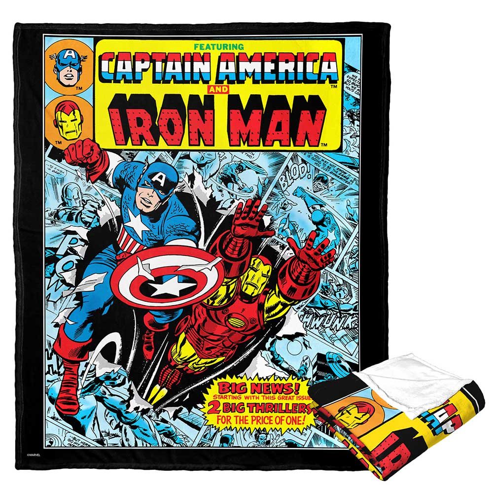 Marvel Comics Double Feature Silk Touch Throw Blanket 50x60 Inches