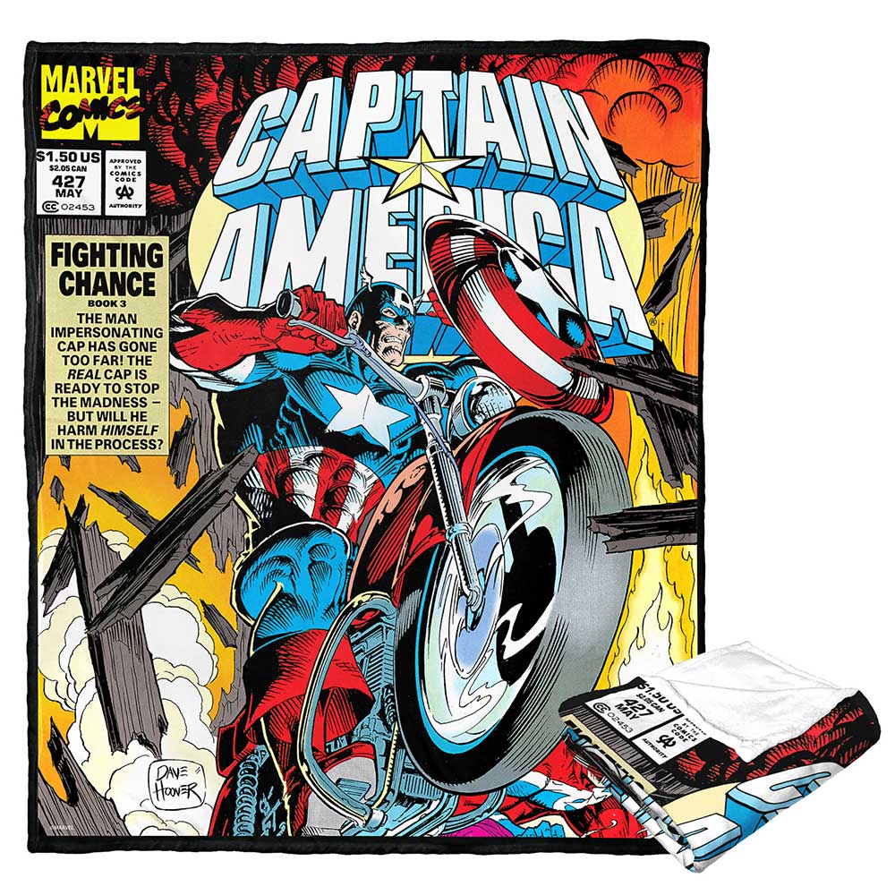 Marvel Captain America Fighting Chance Silk Touch Throw Blanket 50x60 Inches