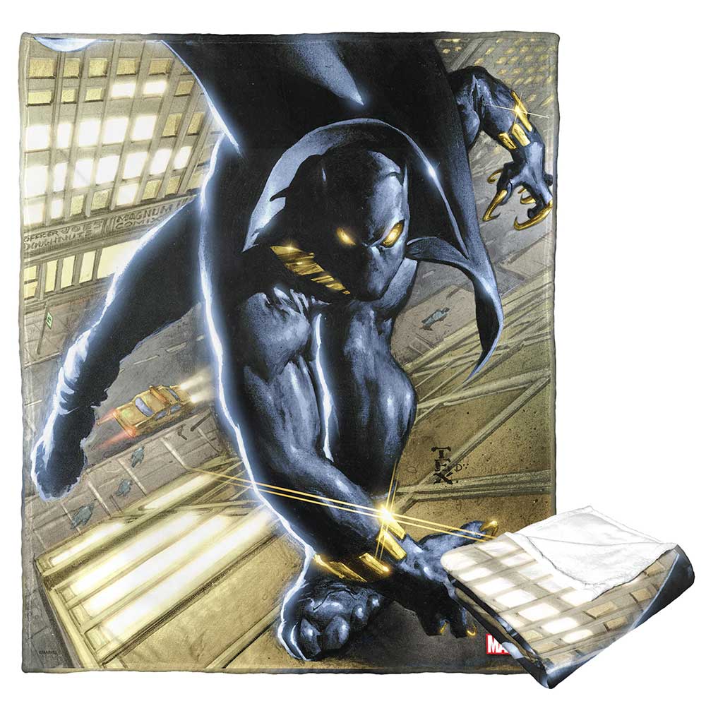 Marvel Black Panther Golden Touch Silk Touch Throw Blanket 50x60 Inches