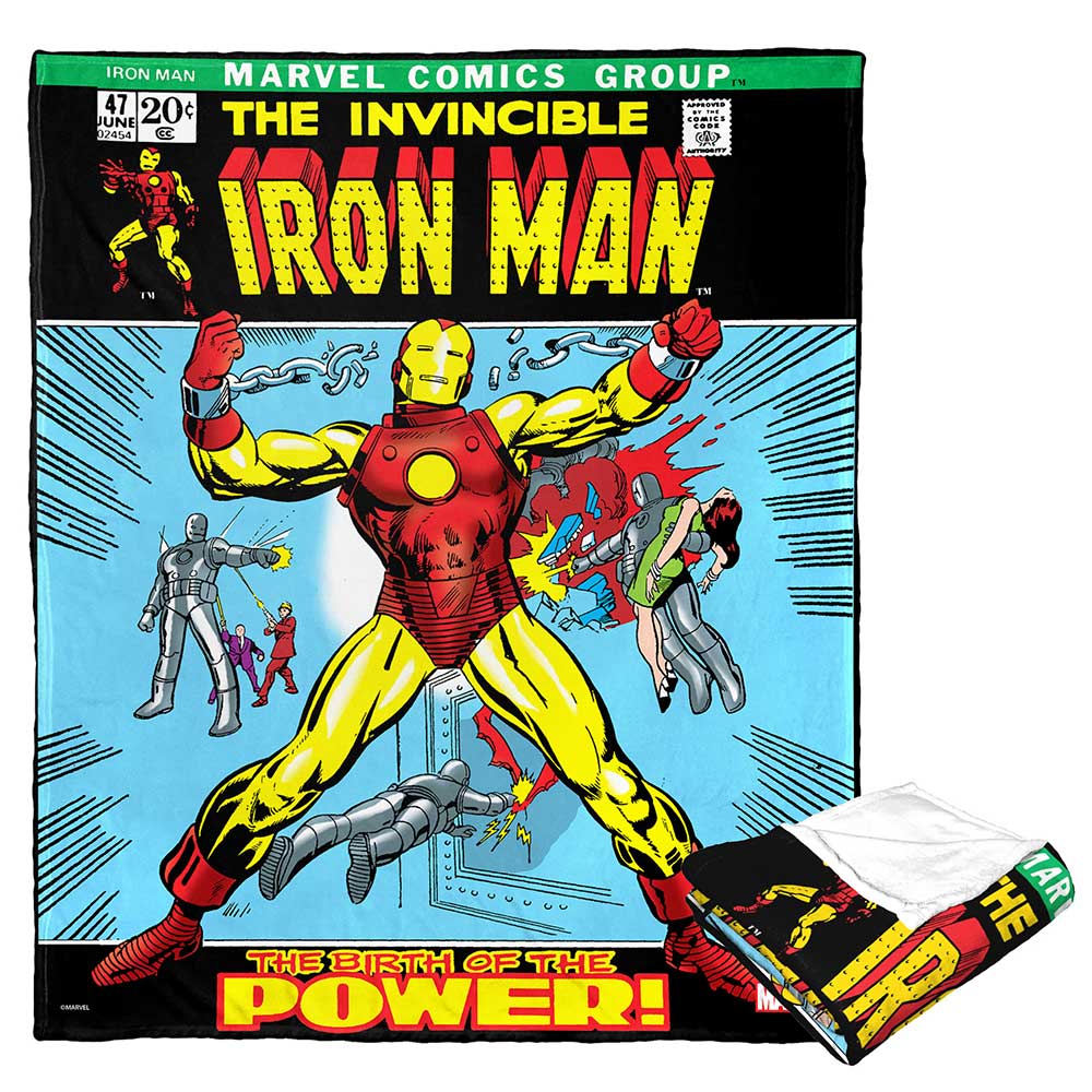 Marvel Iron Man Classic 70S Silk Touch Throw Blanket 50x60 Inches