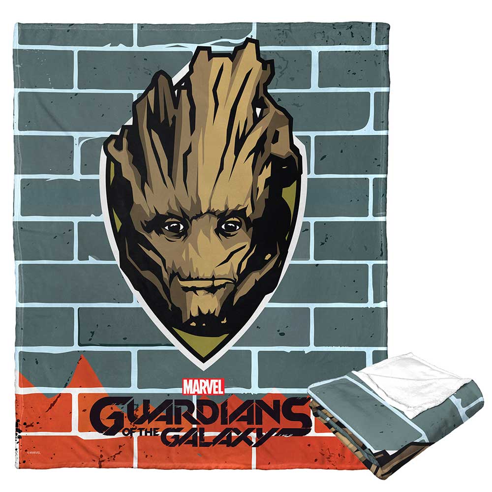 Marvel Guardians Of The Galaxy Trophy Groot Silk Touch Throw Blanket 50x60 Inches