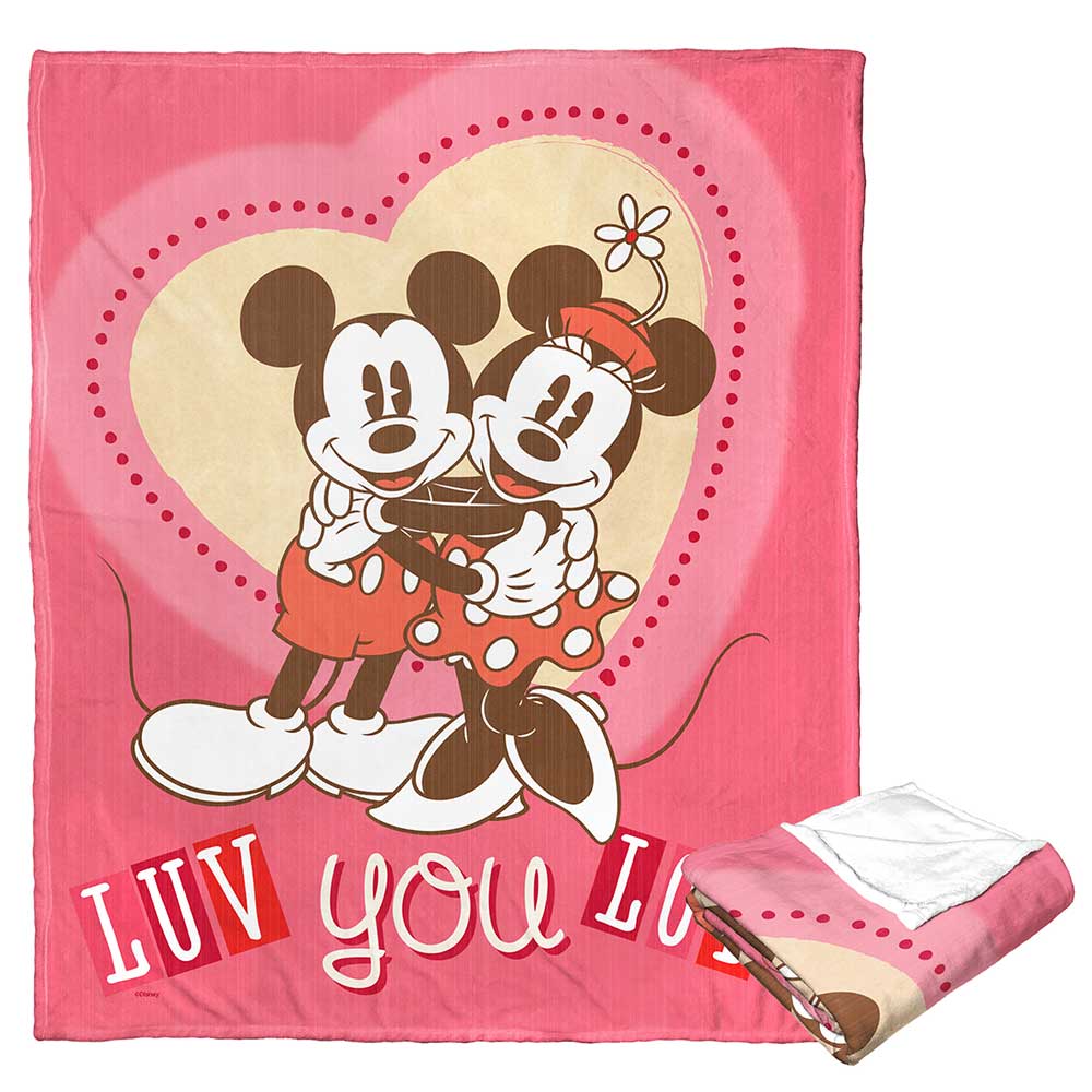 Disney Mickey Mouse Love You Lots Silk Touch Throw Blanket 50x60 Inches