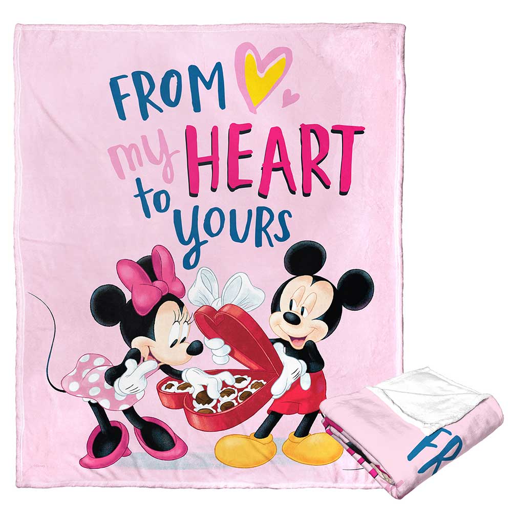 Disney Mickey Mouse My Heart To Yours Silk Touch Throw Blanket 50x60 Inches