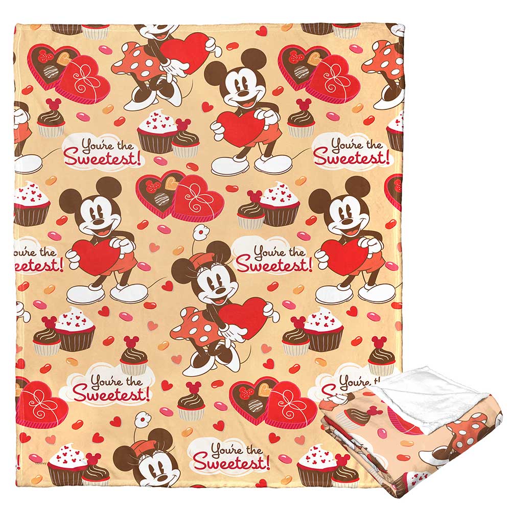 Disney Mickey Mouse You're The Sweetest Silk Touch Throw Blanket 50x60 Inches