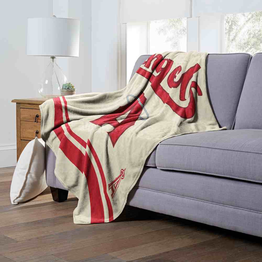 MLB Los Angeles Angels Silk City Connect Touch Throw Blanket 50x60 Inches