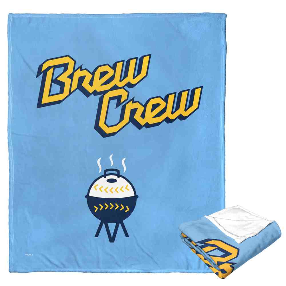 MLB Milwaukee Brewers Silk City Connect Touch Throw Blanket 50x60 Inches