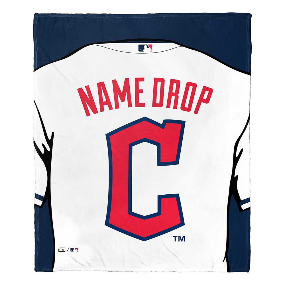 MLB Cleveland Guardians Jersey Personalized Silk Touch Throw Blanket 50x60 Inches