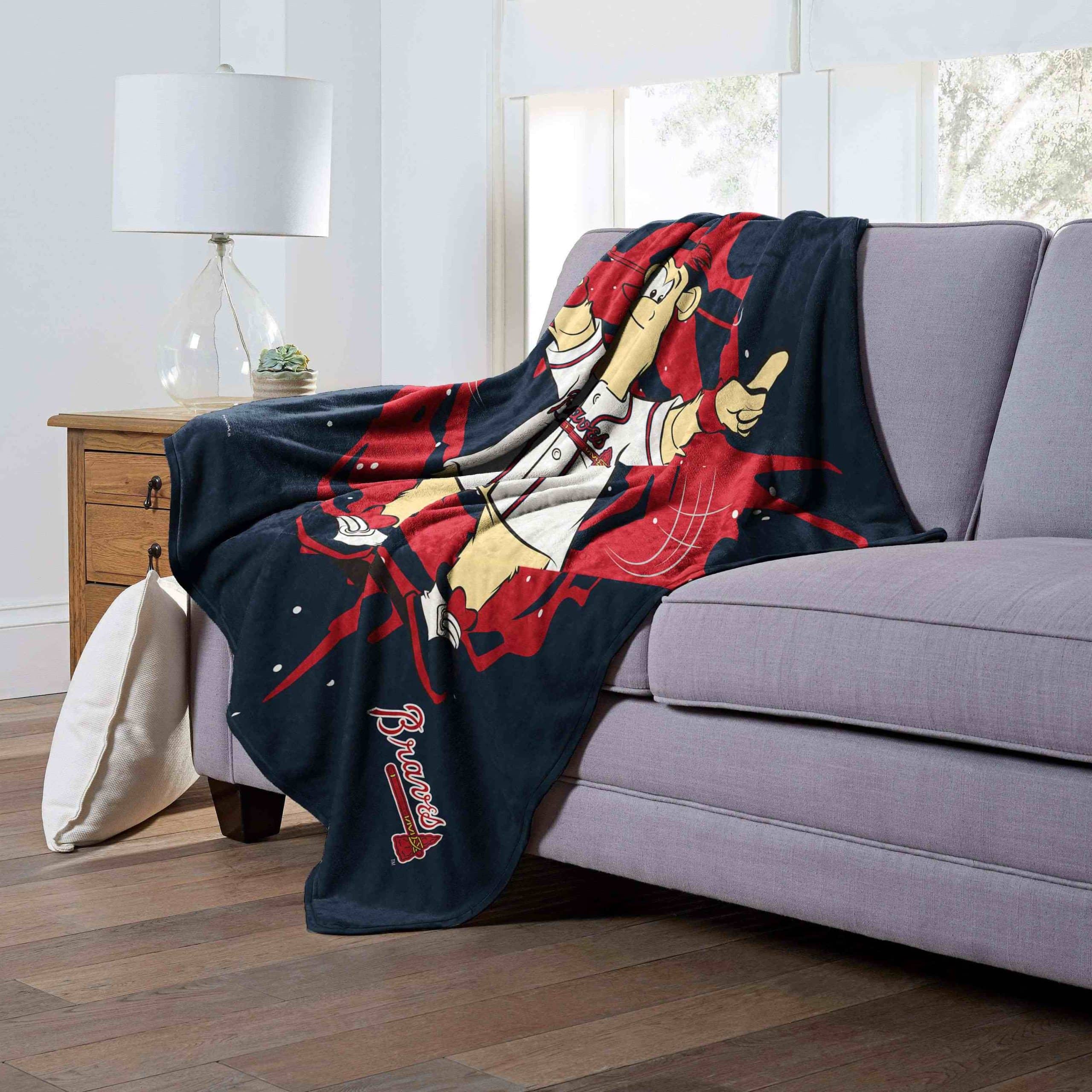 MLB Atlanta Braves Mascot Silk Touch Throw Blanket 50x60 Inches