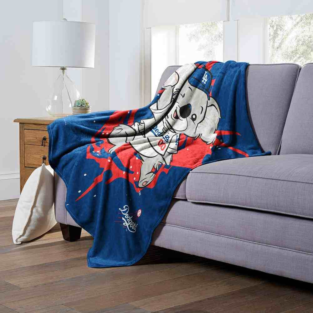 MLB Los Angeles Dodgers Mascot Silk Touch Throw Blanket 50x60 Inches