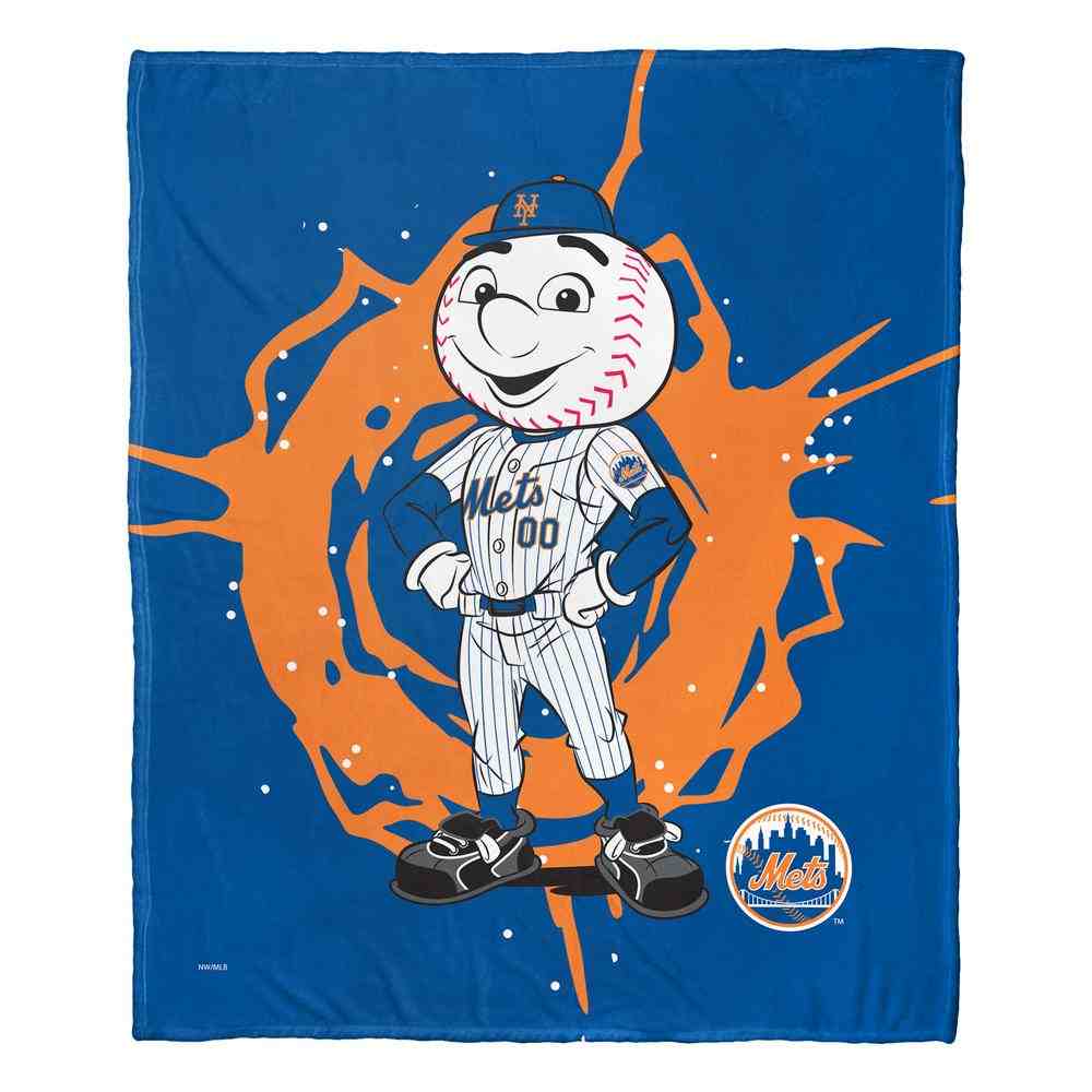 MLB New York Mets Mascot Silk Touch Throw Blanket 50x60 Inches