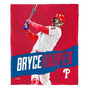 MLB Philadelphia Phillies Bryce Harper Silk Touch Throw Blanket 50x60 Inches