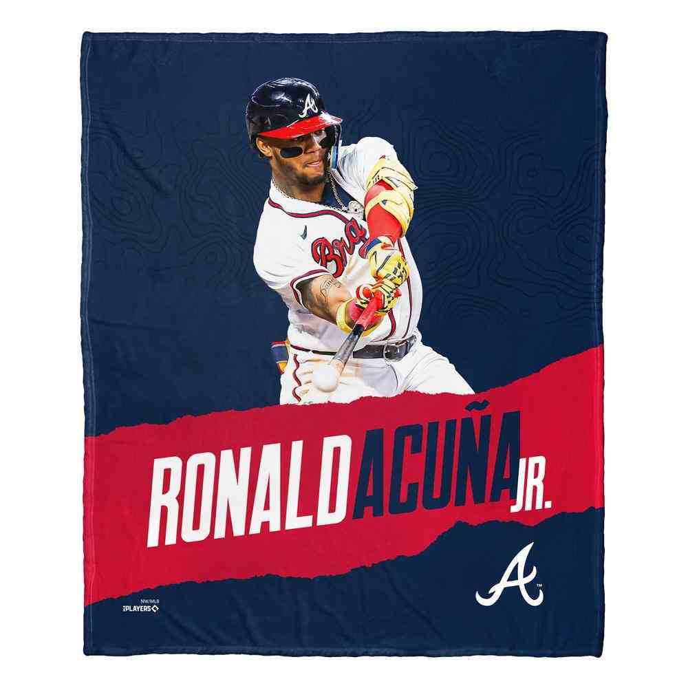 MLB Braves Ronald Acuna Jr. Silk Touch Throw Blanket 50x60 Inches