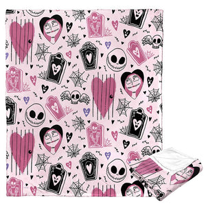 Disney Nightmare Before Christmas Valentines Pattern Silk Touch Throw Blanket 50x60 Inches