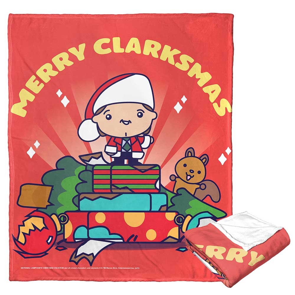 Warner Bros. Christmas Vacation Merry Clarkmas Cartoon Silk Touch Throw Blanket 50x60 Inches