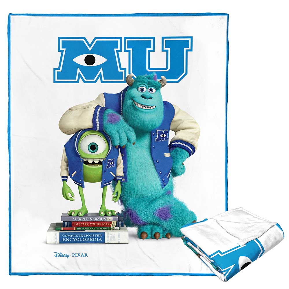 Features Mike Wazowski and Sully under the Monsters <b>University</b> logo Silky-s...