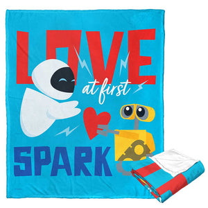 Disney Pixar Wall-E Love At First Spark Silk Touch Throw Blanket 50x60 Inches