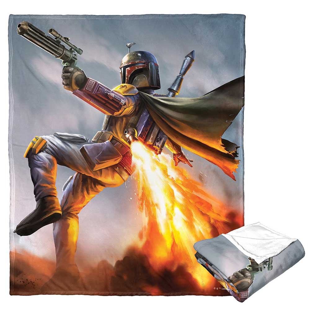 Disney Star Wars Boba Blast Silk Touch Throw Blanket 50x60 Inches