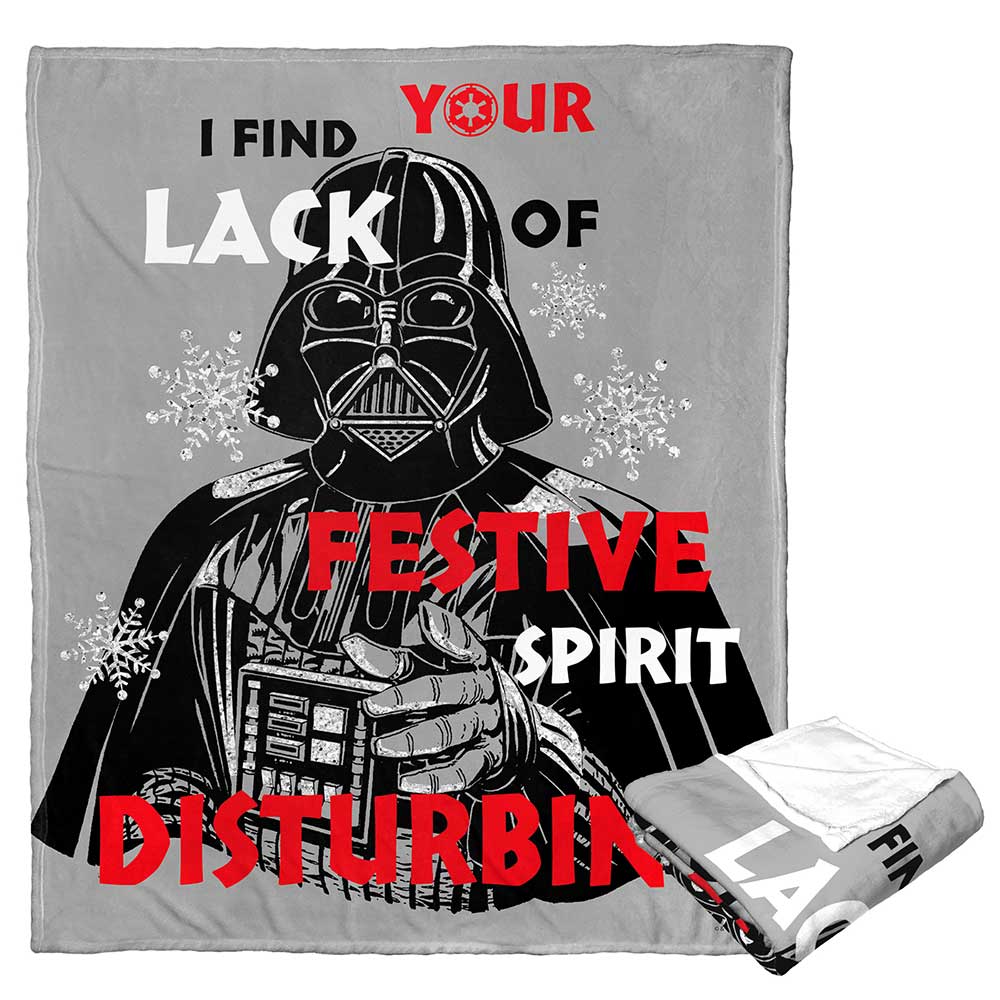 Disney Star Wars Disturbed Xmas Silk Touch Throw Blanket 50x60 Inches