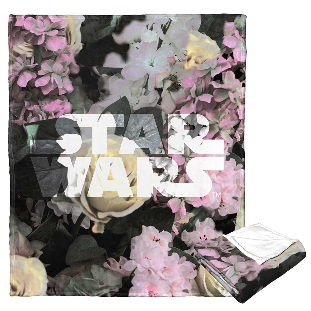 Disney Star Wars Floral Logo Silk Touch Throw Blanket 50x60 Inches