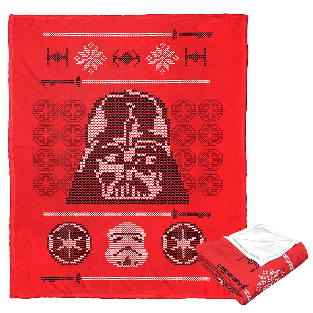 Disney Star Wars Sith Xmas Sweater Silk Touch Throw Blanket 50x60 Inches