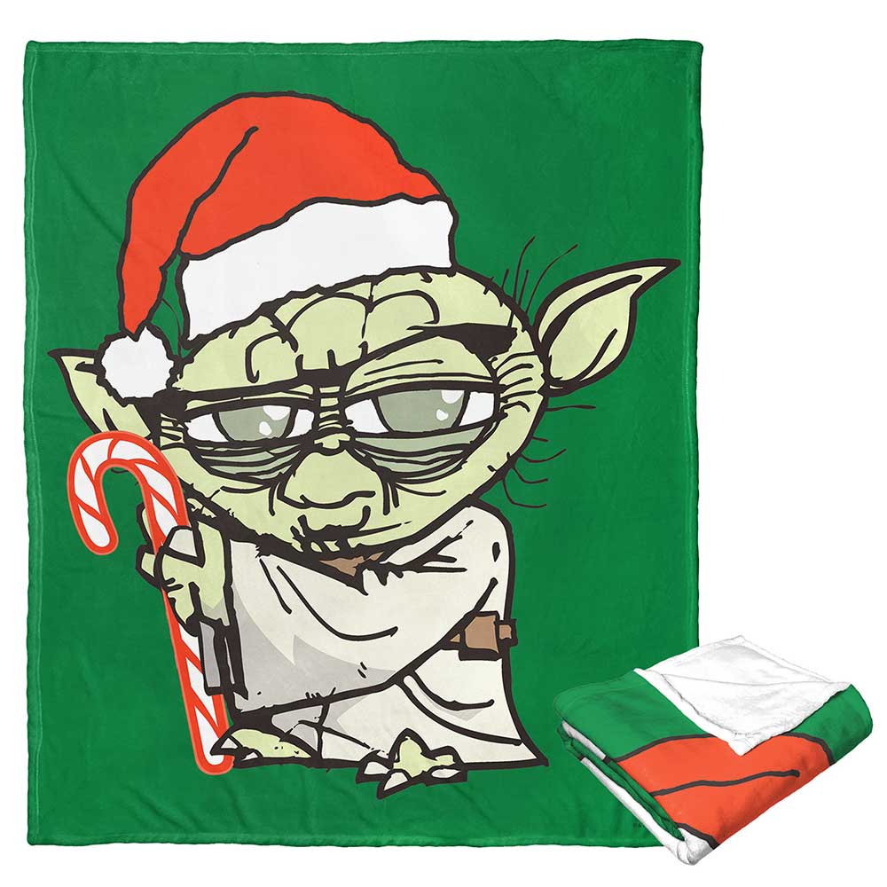 Disney Star Wars Yoda Festive Silk Touch Throw Blanket 50x60 Inches