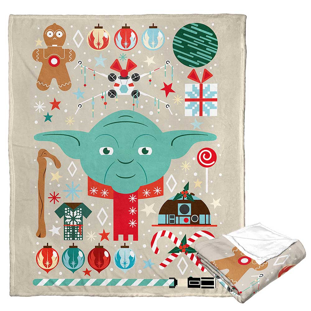 Disney Star Wars Yoda Xmas Silk Touch Throw Blanket 50x60 Inches