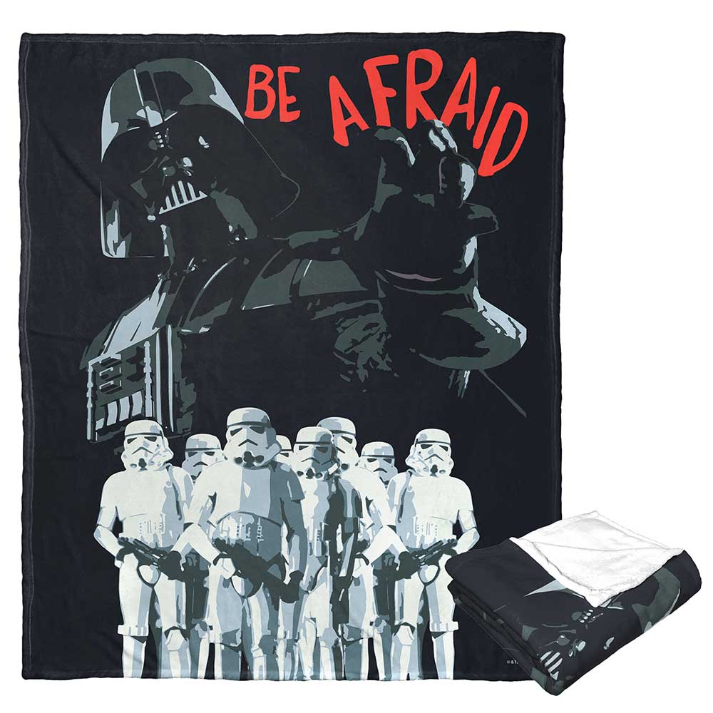 Disney Star Wars Be Afraid Silk Touch Throw Blanket 50x60 Inches