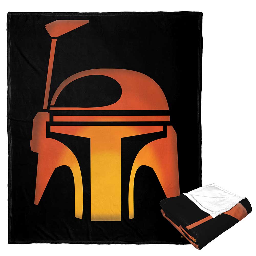 Disney Star Wars Boba Fett Jack O' Lantern Silk Touch Throw Blanket 50x60 Inches