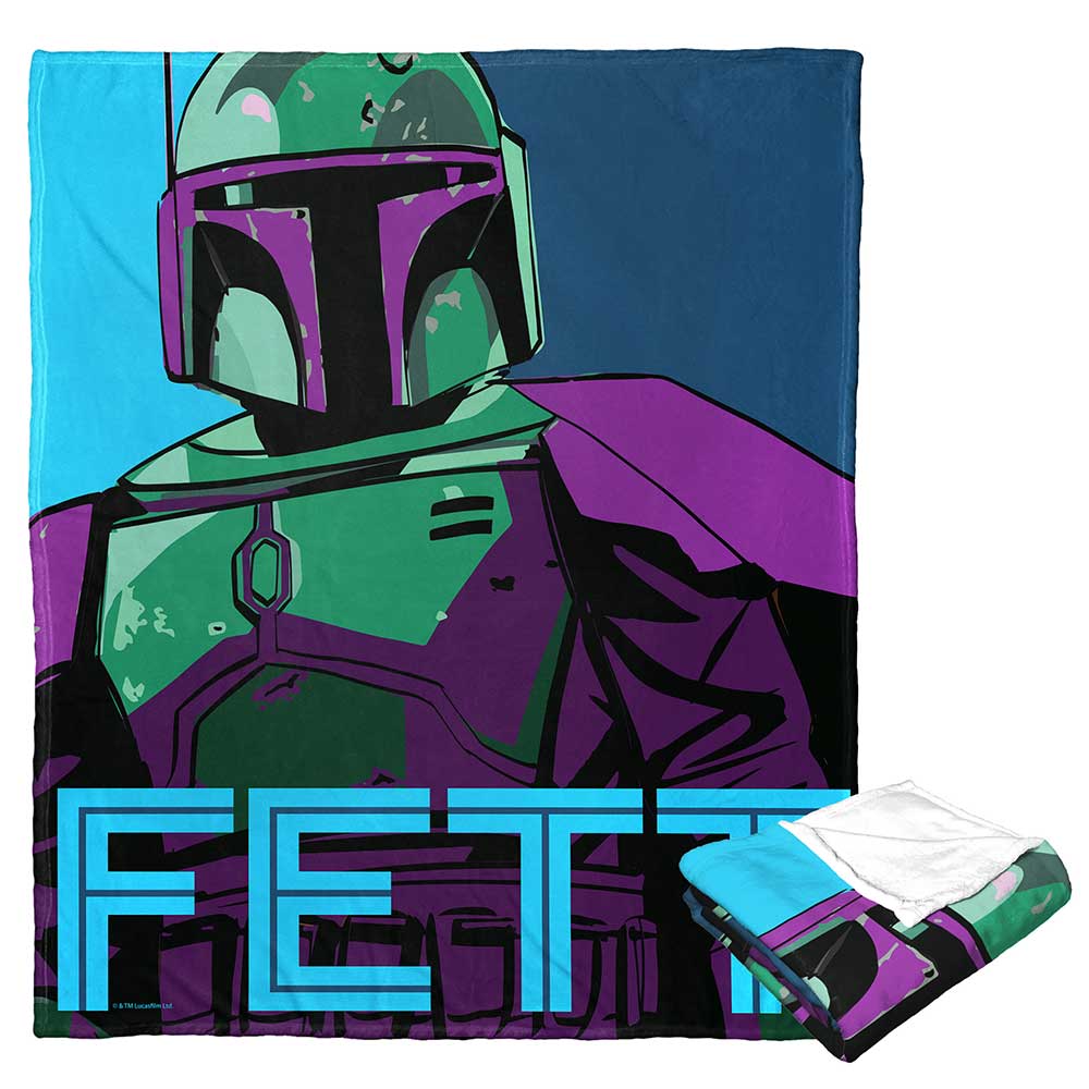 Disney Star Wars Pop Art Boba Fett Silk Touch Throw Blanket 50x60 Inches