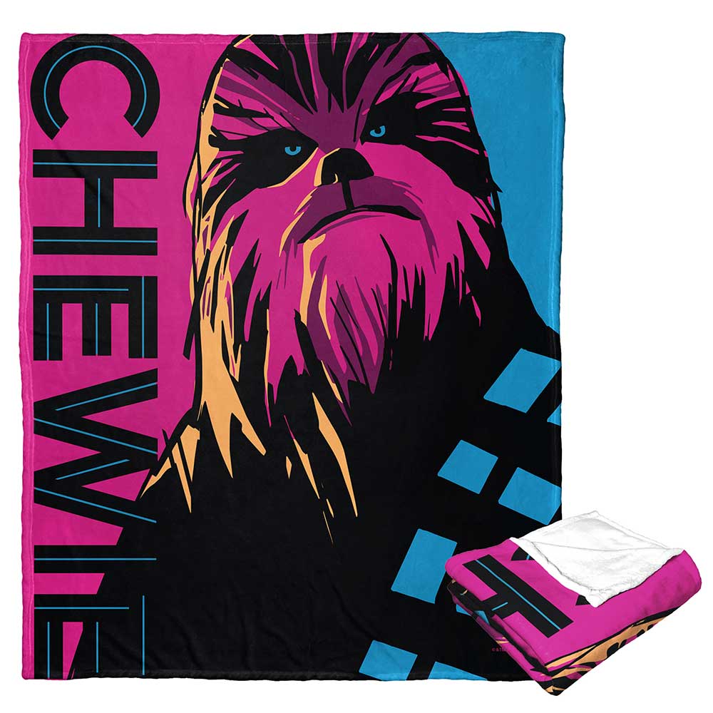 Disney Star Wars Pop Art Chewie Silk Touch Throw Blanket 50x60 Inches