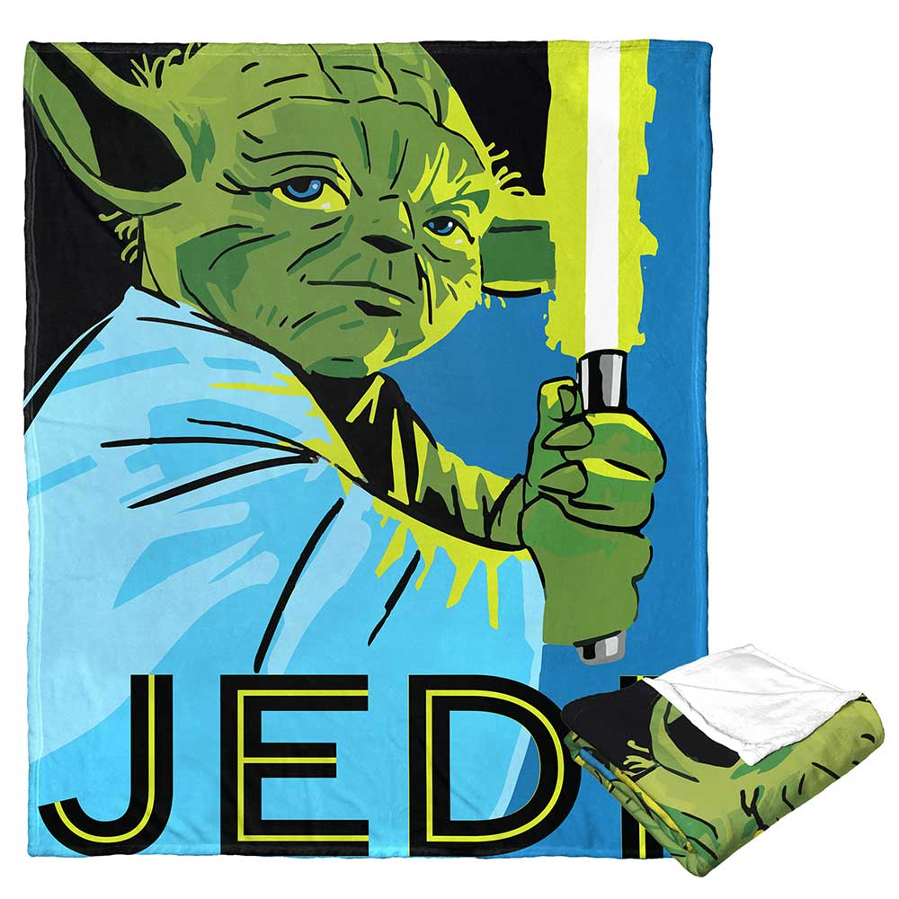 Disney Star Wars Pop Art Jedi Silk Touch Throw Blanket 50x60 Inches