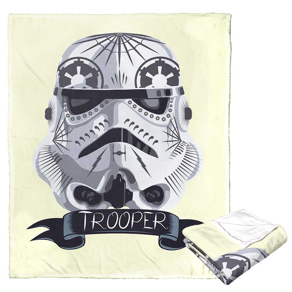 Disney Star Wars Storm Trooper Decorated Helmet Silk Touch Throw Blanket 50x60 Inches