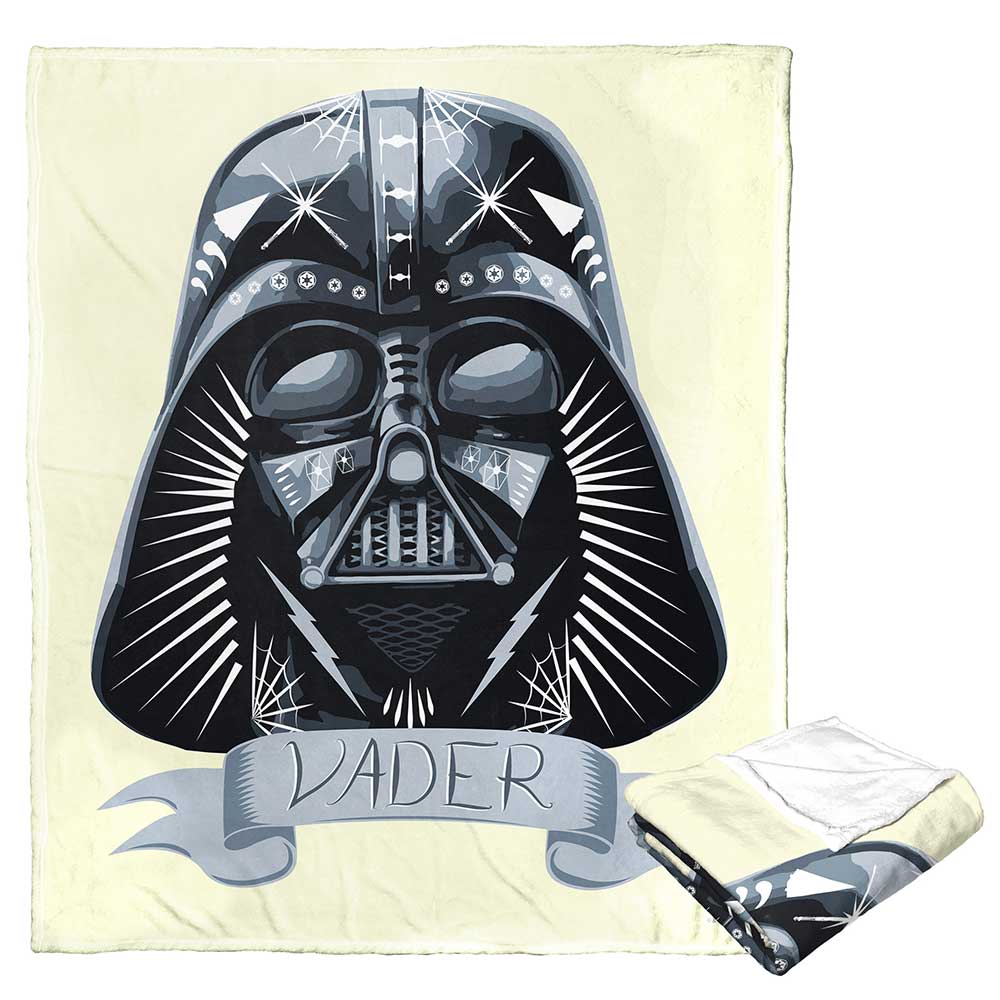 Disney Star Wars Vader Decorated Helmet Silk Touch Throw Blanket 50x60 Inches