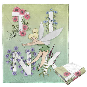 Disney Tinkerbell Botanical Pixie Silk Touch Throw Blanket 50x60 Inches