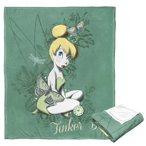 Disney Tinkerbell Forest Pixie Silk Touch Throw Blanket 50x60 Inches