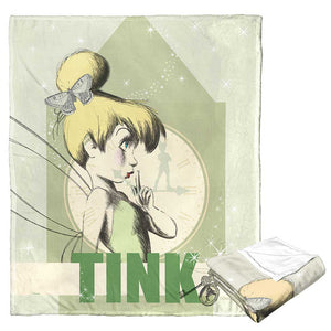 Disney Tinkerbell London Fairy Silk Touch Throw Blanket 50x60 Inches