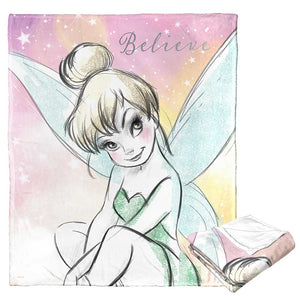 Disney Tinkerbell Sketchy Fairy Silk Touch Throw Blanket 50x60 Inches