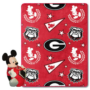 NCAA Georgia Bulldogs Pennant Mickey Hugger Pillow & Silk Touch Throw Set