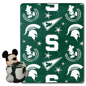NCAA Michigan State Spartans Pennant Mickey Hugger Pillow & Silk Touch Throw Set