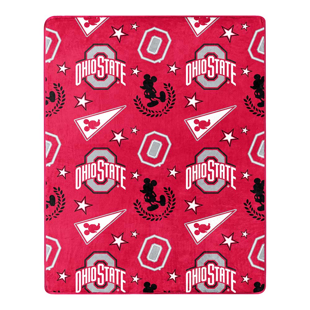 NCAA Ohio State Buckeyes Pennant Mickey Hugger Pillow & Silk Touch Throw Set