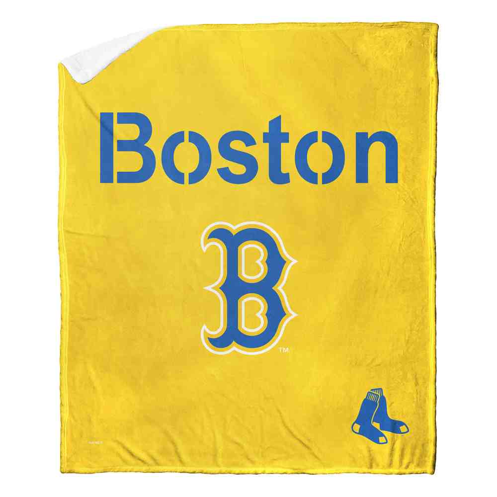 MLB Boston Red Sox City Connect Silk Touch Sherpa Throw Blanket 50x60 Inches