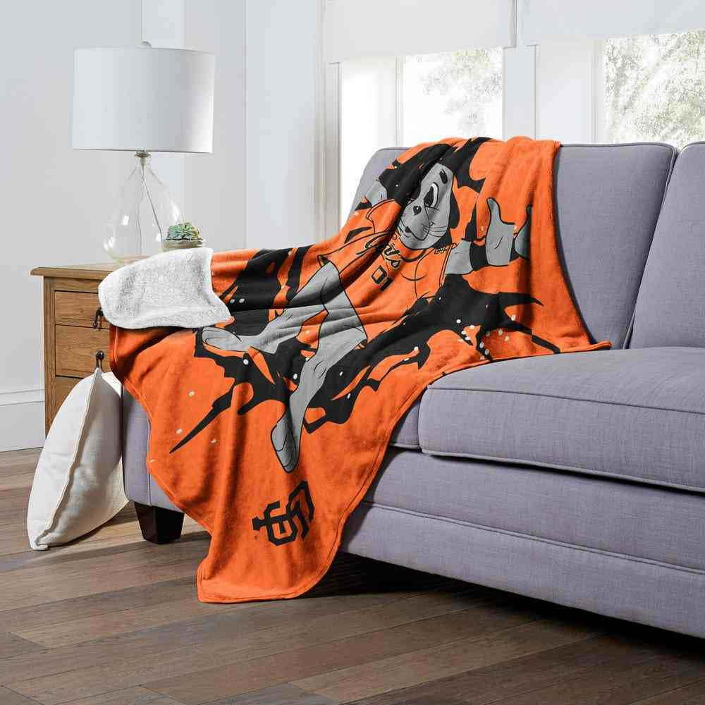 MLB San Francisco Giants Mascot Silk Touch Sherpa Throw Blanket 50x60 Inches