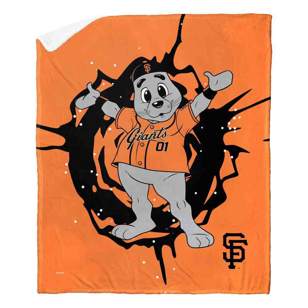 MLB San Francisco Giants Mascot Silk Touch Sherpa Throw Blanket 50x60 Inches