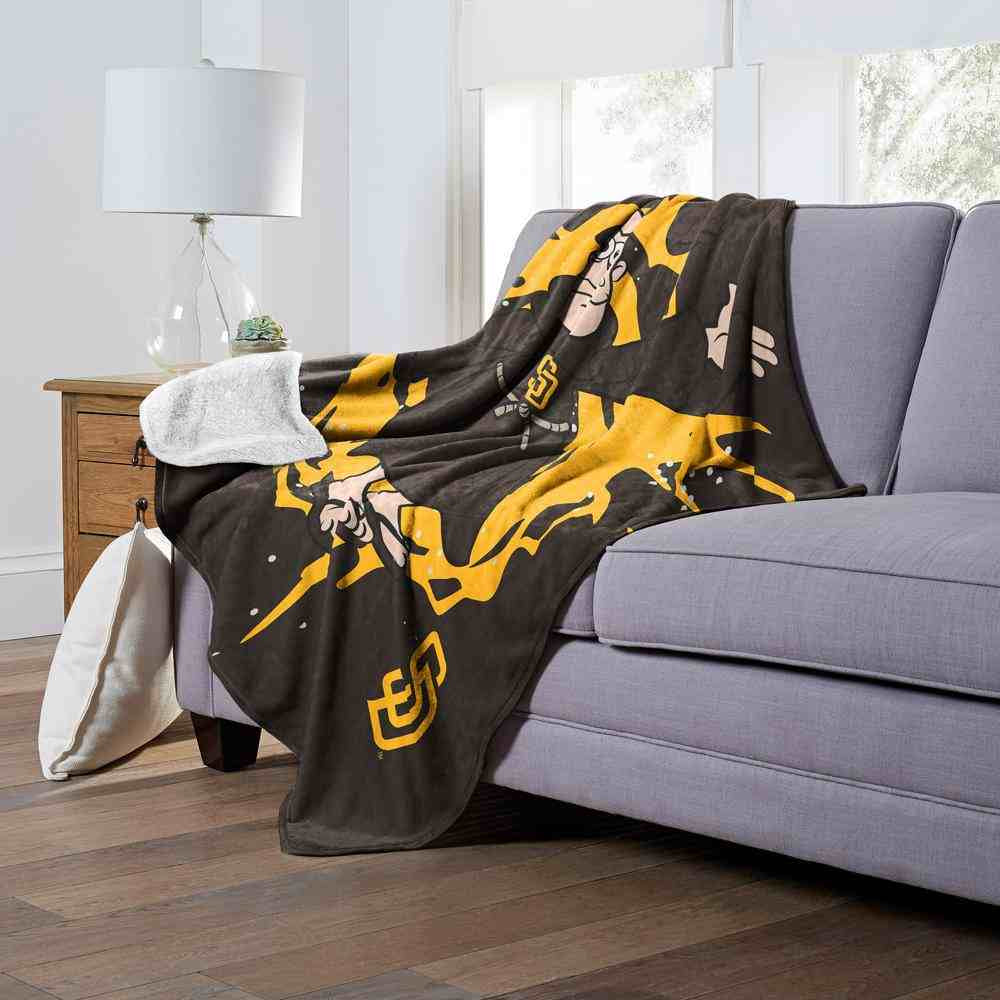 MLB San Diego Padres Mascot Silk Touch Sherpa Throw Blanket 50x60 Inches